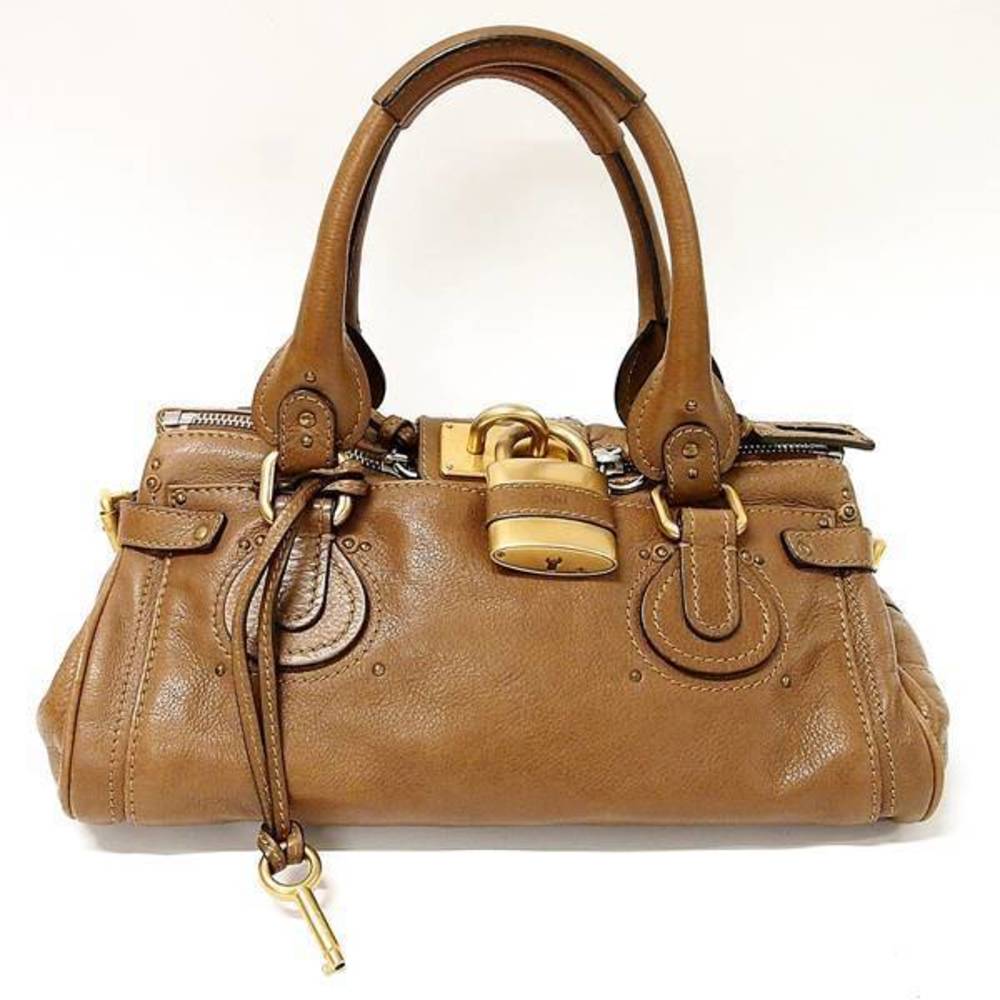 Chloe Paddington Leather Padlock Handbag Brown
